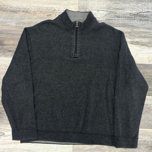Polo Ralph Lauren Heather Gray Mens 2XL 1/4 Zip Reversible Mock Neck Sweater EUC - Picture 1 of 8